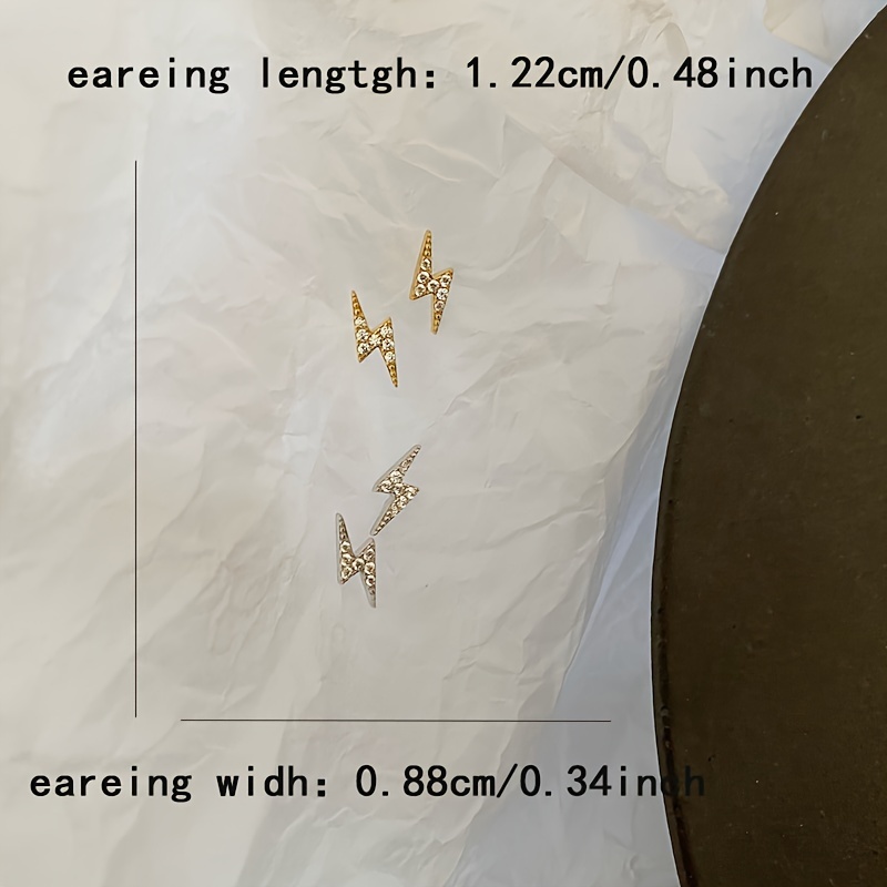 Tiny Lightning Zirconia 925 Silver Stud Earrings
